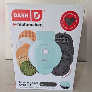 Dash Mini Waffle Maker System 6 Removeable Plates Unicorn Dinosaur Original NIB